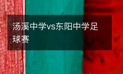 湯溪中學(xué)vs東陽中學(xué)足球賽