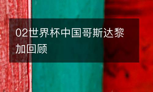02世界杯中國哥斯達黎加回顧