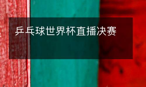 乒乓球世界杯直播決賽