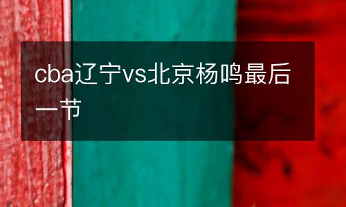 cba遼寧vs北京楊鳴最后一節